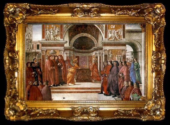 framed  GHIRLANDAIO, Domenico Angel Appearing to Zacharias, ta009-2